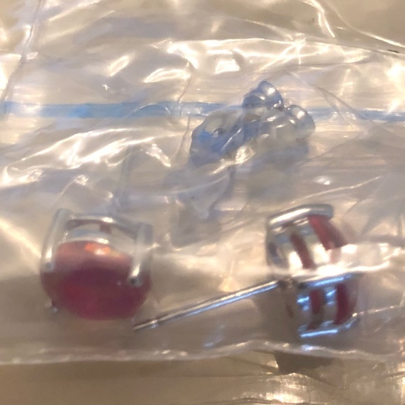 Orange fire Opal studs - Picture 4 of 4